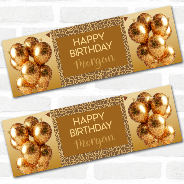 Personalised Party Banner For Birthday Female Giraffe Animal Print