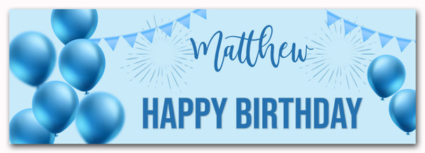 Personalised Party Banner For Birthday Male Blue Balloon Star Personalised Party Banner For Birthday Male Blue Balloon Star