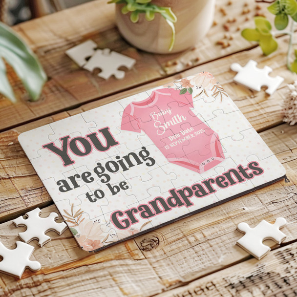FREE WITH ORDERS OVER £30! - For Grandparents Pregnancy Announcement Gift Personalised Wood Jigsaw Puzzle