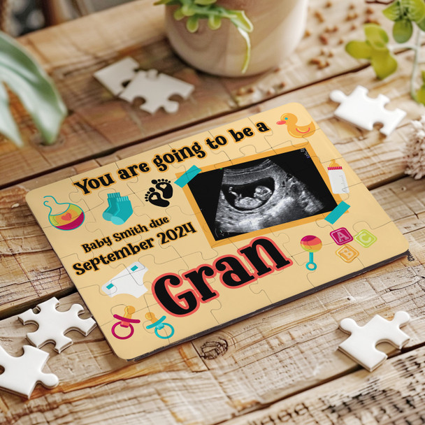 FREE WITH ORDERS OVER £30! - Gran Pregnancy Announcement Gift Baby Scan Photo Personalised Wood Jigsaw Puzzle FREE WITH ORDERS OVER £30! - Gran Pregnancy Announcement Gift Baby Scan Photo Personalised Wood Jigsaw Puzzle