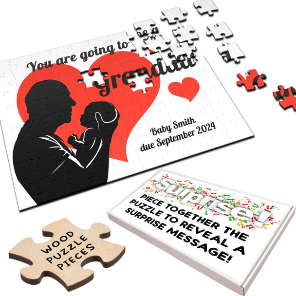 FREE WITH ORDERS OVER £30! - Going To Be A Grandad Pregnancy Baby Announcement Gift Custom Wood Jigsaw Puzzle