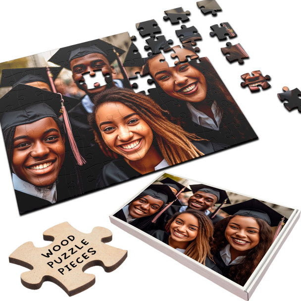 FREE WITH ORDERS OVER £30! - Any Photo Your Photo Custom Gift Graduation Personalised Wooden Jigsaw Puzzle FREE WITH ORDERS OVER £30! - Any Photo Your Photo Custom Gift Graduation Personalised Wooden Jigsaw Puzzle