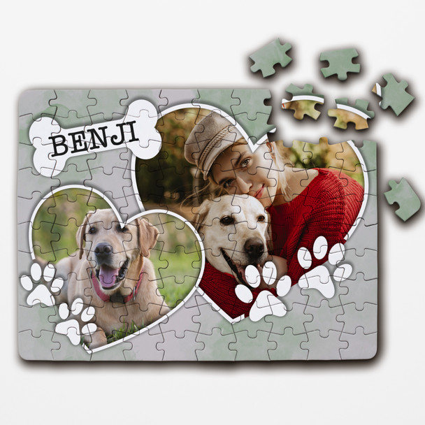 FREE WITH ORDERS OVER £30! - Dog Paws Heart Pet Photo Gift Custom Personalised Wooden Jigsaw Puzzle FREE WITH ORDERS OVER £30! - Dog Paws Heart Pet Photo Gift Custom Personalised Wooden Jigsaw Puzzle