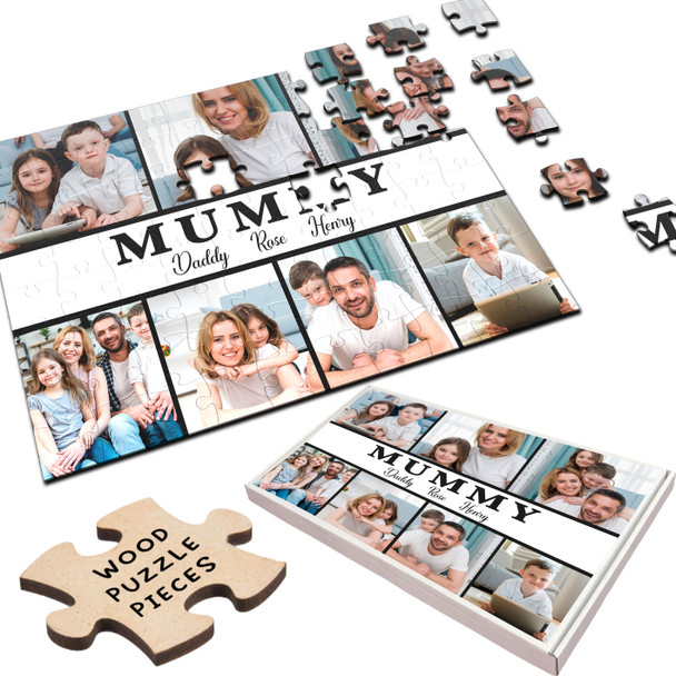 FREE WITH ORDERS OVER £30! - Photo Collage Gift For Mummy Custom Personalised Wooden Jigsaw Puzzle