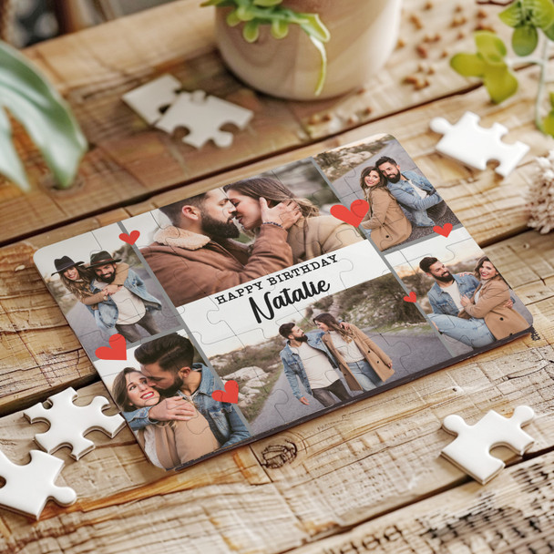 FREE WITH ORDERS OVER £30! - Photo Collage Romantic Gift Happy Birthday Personalised Wooden Jigsaw Puzzle FREE WITH ORDERS OVER £30! - Photo Collage Romantic Gift Happy Birthday Personalised Wooden Jigsaw Puzzle
