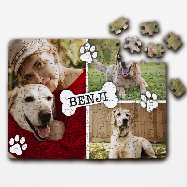FREE WITH ORDERS OVER £30! - Puppy Dog Pet Photo Collage Gift Custom Personalised Wooden Jigsaw Puzzle FREE WITH ORDERS OVER £30! - Puppy Dog Pet Photo Collage Gift Custom Personalised Wooden Jigsaw Puzzle