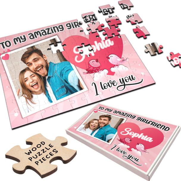 FREE WITH ORDERS OVER £30! - Romantic Gift For Girlfriend Love Birds Photo Personalised Wooden Jigsaw Puzzle FREE WITH ORDERS OVER £30! - Romantic Gift For Girlfriend Love Birds Photo Personalised Wooden Jigsaw Puzzle