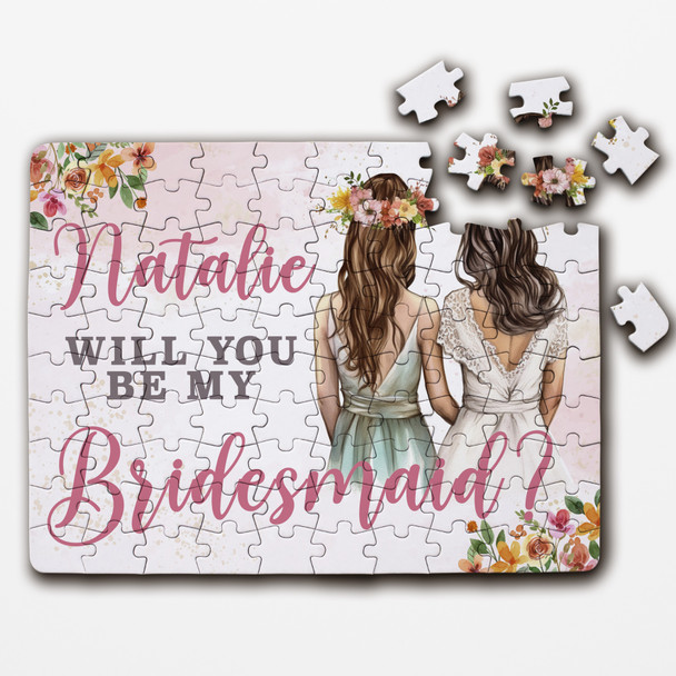 FREE WITH ORDERS OVER £30! - Floral Will You Be My Bridesmaid Gift Custom Personalised Wooden Jigsaw Puzzle FREE WITH ORDERS OVER £30! - Floral Will You Be My Bridesmaid Gift Custom Personalised Wooden Jigsaw Puzzle