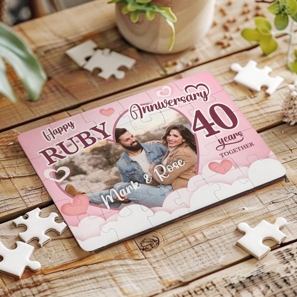FREE WITH ORDERS OVER £30! - Ruby Wedding 40th Anniversary Gift Photo Heart Personalised Wood Jigsaw Puzzle FREE WITH ORDERS OVER £30! - Ruby Wedding 40th Anniversary Gift Photo Heart Personalised Wood Jigsaw Puzzle