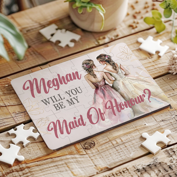 FREE WITH ORDERS OVER £30! - Will You Be My Maid Of Honour Gift Custom Personalised Wooden Jigsaw Puzzle