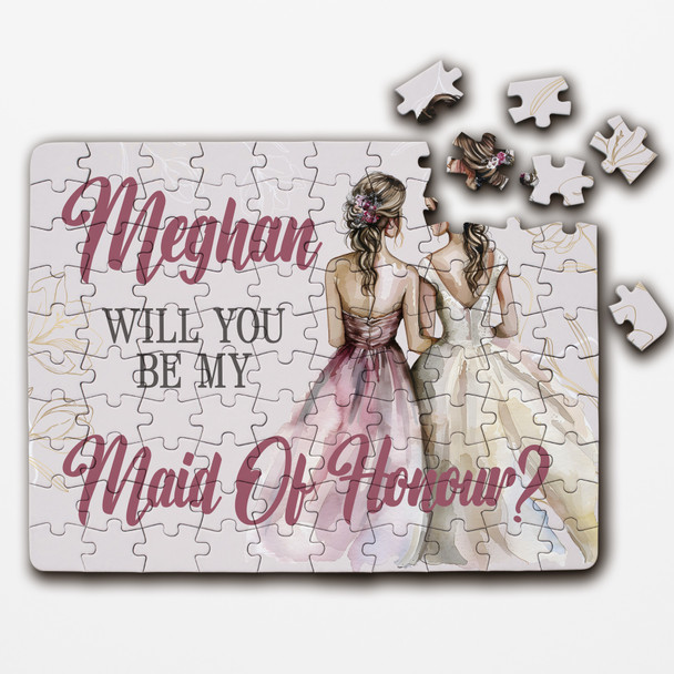 FREE WITH ORDERS OVER £30! - Will You Be My Maid Of Honour Gift Custom Personalised Wooden Jigsaw Puzzle