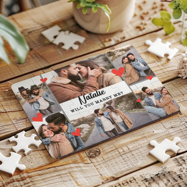 FREE WITH ORDERS OVER £30! - Will You Marry Me Photo Collage Gift Engagement Personalised Wood Jigsaw Puzzle FREE WITH ORDERS OVER £30! - Will You Marry Me Photo Collage Gift Engagement Personalised Wood Jigsaw Puzzle