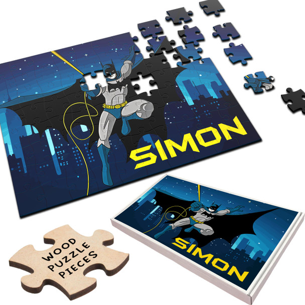 FREE WITH ORDERS OVER £30! - Batman Superhero Gift For Boys Kids Children Personalised Wooden Jigsaw Puzzle FREE WITH ORDERS OVER £30! - Batman Superhero Gift For Boys Kids Children Personalised Wooden Jigsaw Puzzle