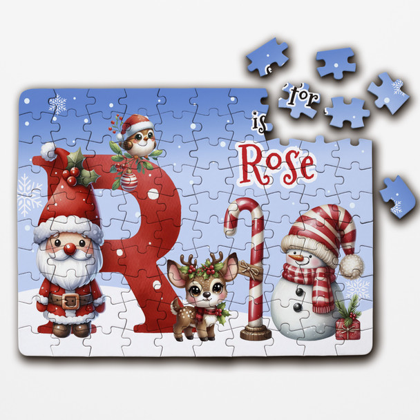 FREE WITH ORDERS OVER £30! - Christmas Gift Kids Santa Alphabet Letter R Personalised Wood Jigsaw Puzzle FREE WITH ORDERS OVER £30! - Christmas Gift Kids Santa Alphabet Letter R Personalised Wood Jigsaw Puzzle