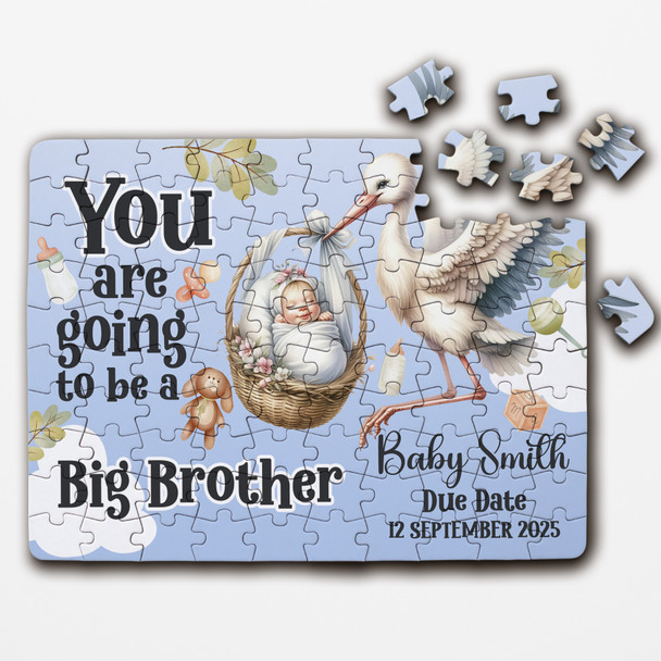 FREE WITH ORDERS OVER £30! - For Big Brother Baby Pregnancy Announcement Gift Stork Custom Wood Jigsaw Puzzle FREE WITH ORDERS OVER £30! - For Big Brother Baby Pregnancy Announcement Gift Stork Custom Wood Jigsaw Puzzle