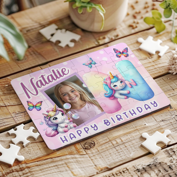 FREE WITH ORDERS OVER £30! - Kids Birthday Gift Girl Unicorn Letter N Photo Personalised Wooden Jigsaw Puzzle FREE WITH ORDERS OVER £30! - Kids Birthday Gift Girl Unicorn Letter N Photo Personalised Wooden Jigsaw Puzzle