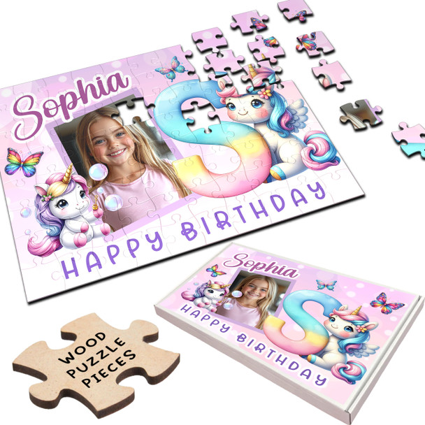 FREE WITH ORDERS OVER £30! - Kids Birthday Gift Girl Unicorn Letter S Photo Personalised Wooden Jigsaw Puzzle FREE WITH ORDERS OVER £30! - Kids Birthday Gift Girl Unicorn Letter S Photo Personalised Wooden Jigsaw Puzzle