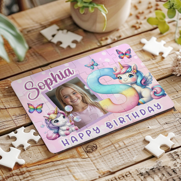 FREE WITH ORDERS OVER £30! - Kids Birthday Gift Girl Unicorn Letter S Photo Personalised Wooden Jigsaw Puzzle FREE WITH ORDERS OVER £30! - Kids Birthday Gift Girl Unicorn Letter S Photo Personalised Wooden Jigsaw Puzzle