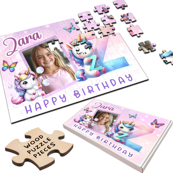 FREE WITH ORDERS OVER £30! - Kids Birthday Gift Girl Unicorn Letter Z Photo Personalised Wooden Jigsaw Puzzle FREE WITH ORDERS OVER £30! - Kids Birthday Gift Girl Unicorn Letter Z Photo Personalised Wooden Jigsaw Puzzle