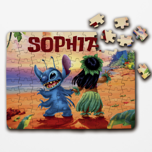 FREE WITH ORDERS OVER £30! - Lilo and Stitch Cartoon Kids Children's Gift Personalised Wooden Jigsaw Puzzle FREE WITH ORDERS OVER £30! - Lilo and Stitch Cartoon Kids Children's Gift Personalised Wooden Jigsaw Puzzle