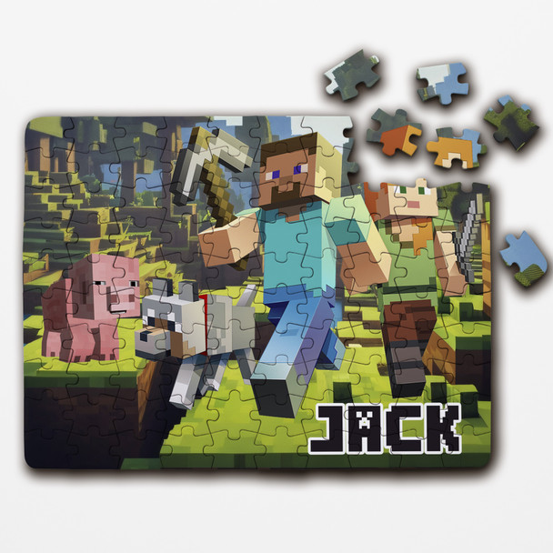 FREE WITH ORDERS OVER £30! - Minecraft Gaming Kids Children's Gift Custom Personalised Wooden Jigsaw Puzzle FREE WITH ORDERS OVER £30! - Minecraft Gaming Kids Children's Gift Custom Personalised Wooden Jigsaw Puzzle