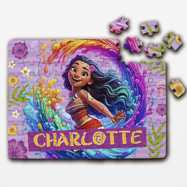 FREE WITH ORDERS OVER £30! - Moana Film Girls Kids Children's Gift Custom Personalised Wooden Jigsaw Puzzle