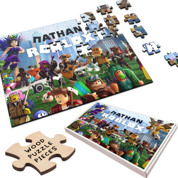 FREE WITH ORDERS OVER £30! - Roblox Gaming Kids Children's Gift Custom Personalised Wooden Jigsaw Puzzle FREE WITH ORDERS OVER £30! - Roblox Gaming Kids Children's Gift Custom Personalised Wooden Jigsaw Puzzle