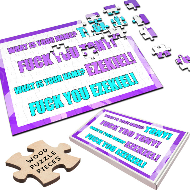 FREE WITH ORDERS OVER £30! - Fuck You Tony Rude Funny Gift Custom Personalised Wooden Jigsaw Puzzle