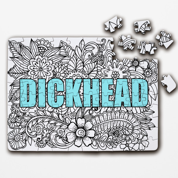 FREE WITH ORDERS OVER £30! - Mandala Dickhead Jigsaw Blue Rude Funny Gift Personalised Wooden Jigsaw Puzzle FREE WITH ORDERS OVER £30! - Mandala Dickhead Jigsaw Blue Rude Funny Gift Personalised Wooden Jigsaw Puzzle