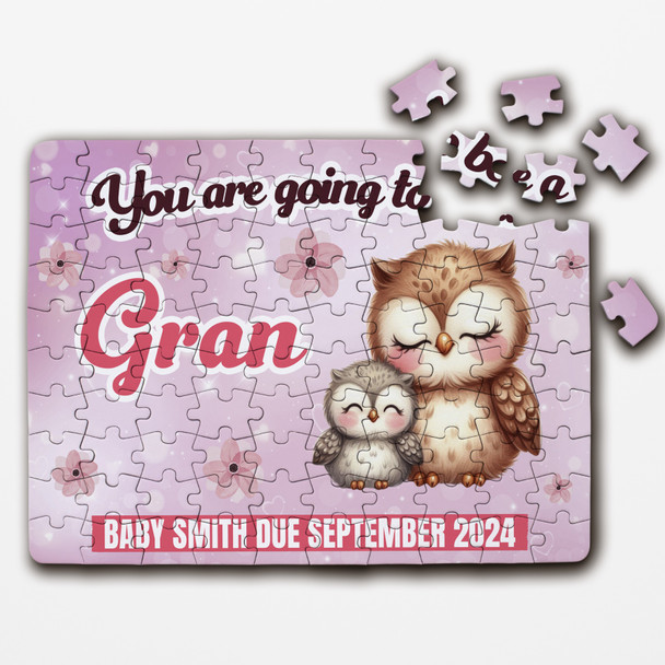 FREE WITH ORDERS OVER £30! - For Gran Pregnancy Announcement Gift Owls Personalised Wooden Jigsaw Puzzle FREE WITH ORDERS OVER £30! - For Gran Pregnancy Announcement Gift Owls Personalised Wooden Jigsaw Puzzle