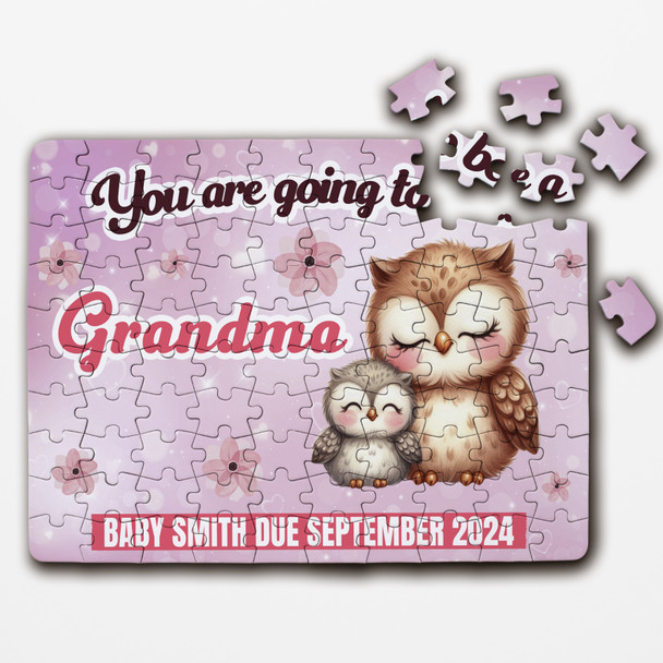 FREE WITH ORDERS OVER £30! - For Grandma Pregnancy Announcement Gift Owls Personalised Wooden Jigsaw Puzzle FREE WITH ORDERS OVER £30! - For Grandma Pregnancy Announcement Gift Owls Personalised Wooden Jigsaw Puzzle