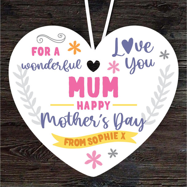 FREE WITH ORDERS OVER £20! - Mum Happy Mother's Day Gift Love You Heart Personalised Hanging Ornament