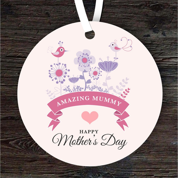 FREE WITH ORDERS OVER £20! - Amazing Mummy Violet Flowers Mother's Day Gift Round Personalised Ornament