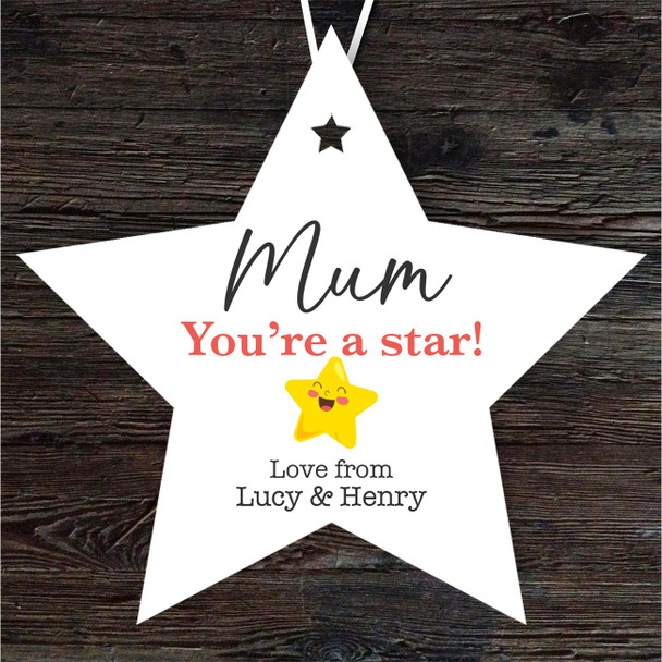 FREE WITH ORDERS OVER £20! - Gift For Mum Star Personalised Hanging Ornament