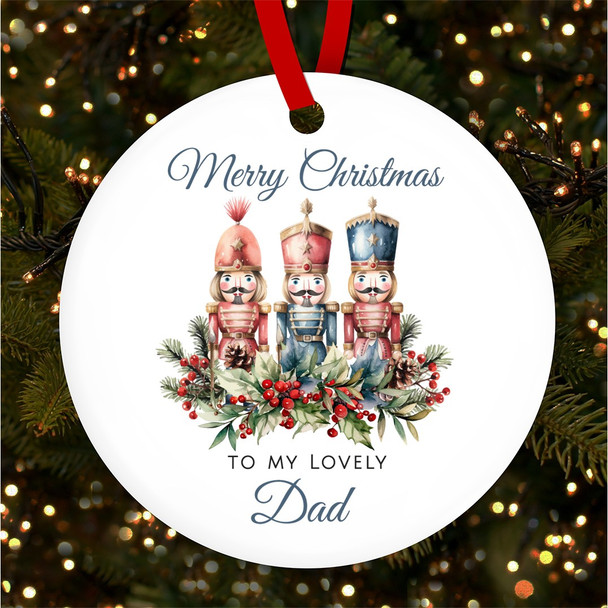 FREE WITH ORDERS OVER £20! - Lovely Dad Winter Nutcrackers Personalised Christmas Tree Ornament Decoration