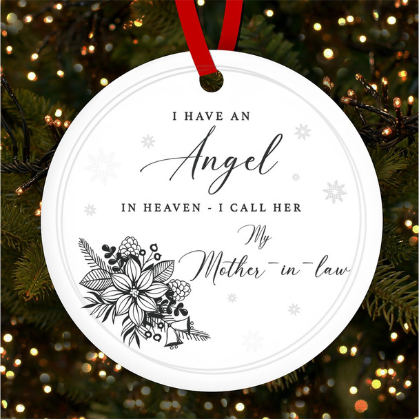 FREE WITH ORDERS OVER £20! - Mother-In-Law Memorial Angel In Heaven Custom Christmas Tree Ornament Decoration