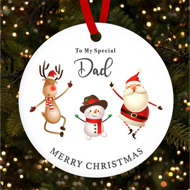 FREE WITH ORDERS OVER £20! - Special Dad Characters Santa Reindeer Custom Christmas Tree Ornament Decoration