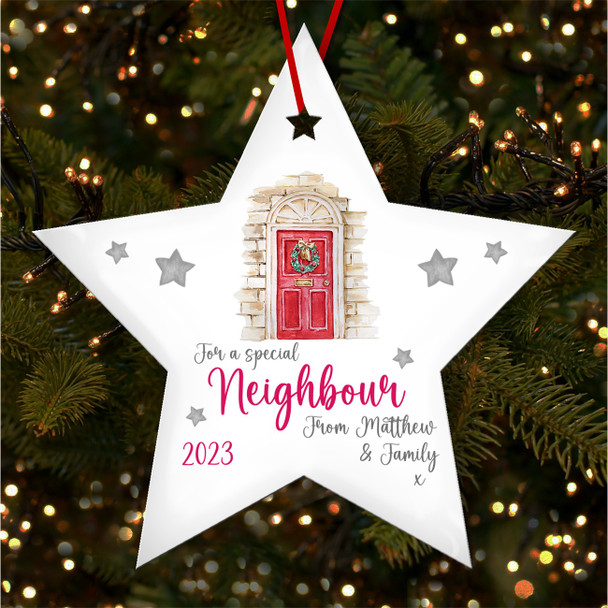 FREE WITH ORDERS OVER £20! - Special Neighbour Winter Front Door Custom Christmas Tree Ornament Decoration