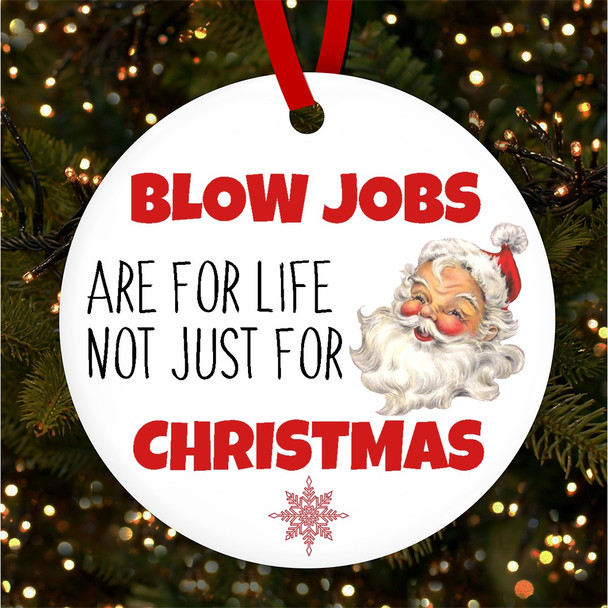 FREE WITH ORDERS OVER £20! - Funny Rude Blow Job Crude Christmas Tree Ornament Bauble Decoration