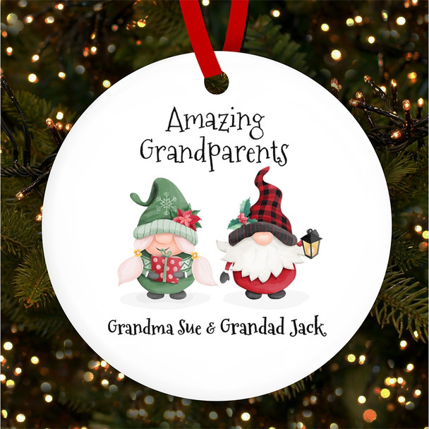 FREE WITH ORDERS OVER £20! - Grandparents Gnomes Personalised Christmas Tree Ornament