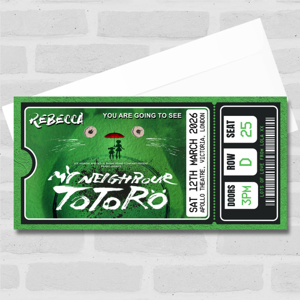 My Neighbour Totoro Musical Show Theatre Personalised Surprise Ticket Gift Voucher