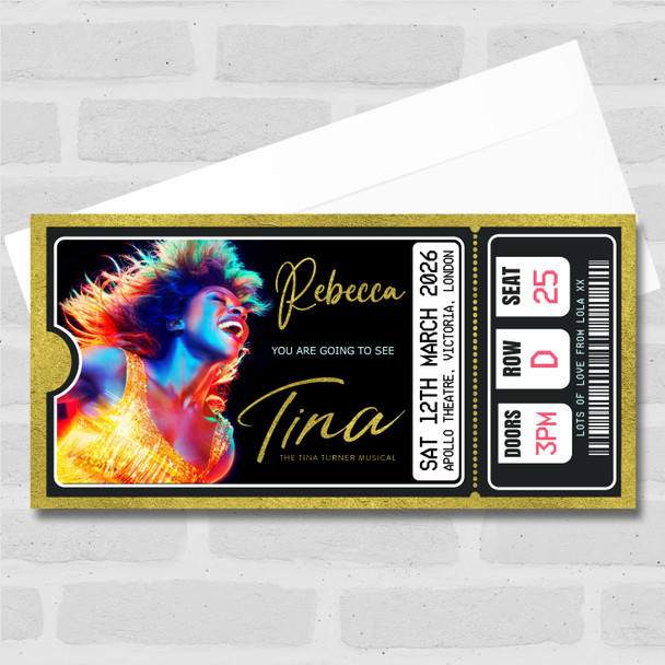 Tina Turner The Musical Show Theatre Personalised Surprise Ticket Gift Voucher