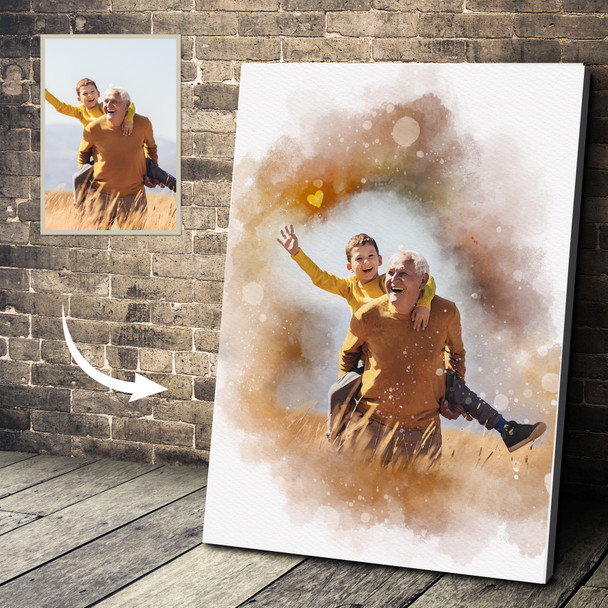 Personalised Watercolour Portrait From Photo, Unique Birthday Gift, Custom Framed Print Or Canvas Personalised Watercolour Portrait From Photo, Unique Birthday Gift, Custom Framed Print Or Canvas