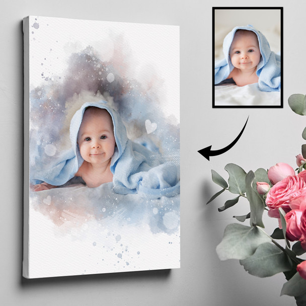 Personalised Watercolour Portrait From Photo, Unique Birthday Gift, Custom Framed Print Or Canvas Personalised Watercolour Portrait From Photo, Unique Birthday Gift, Custom Framed Print Or Canvas