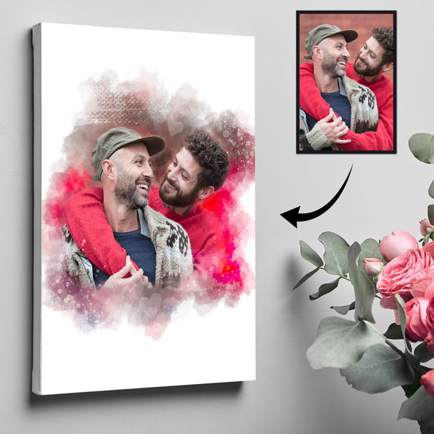 Custom Watercolour Portrait From Photo Personalised Gift, Wedding, Kids, Baby