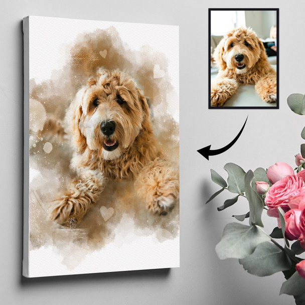Pet Watercolour Portrait Custom Dog Cat Horse Art From Photo, Framed Print Canvas Pet Watercolour Portrait Custom Dog Cat Horse Art From Photo, Framed Print Canvas