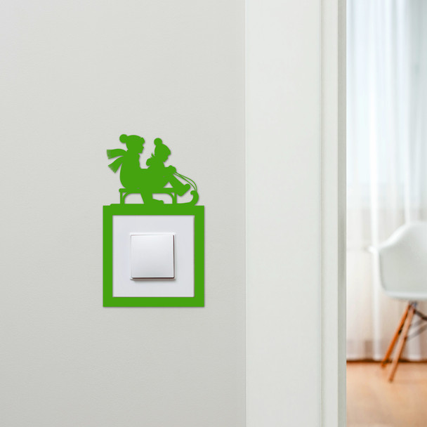 Light Switch Surround Kids Room Sledding Christmas Decor Switch Cover Frame