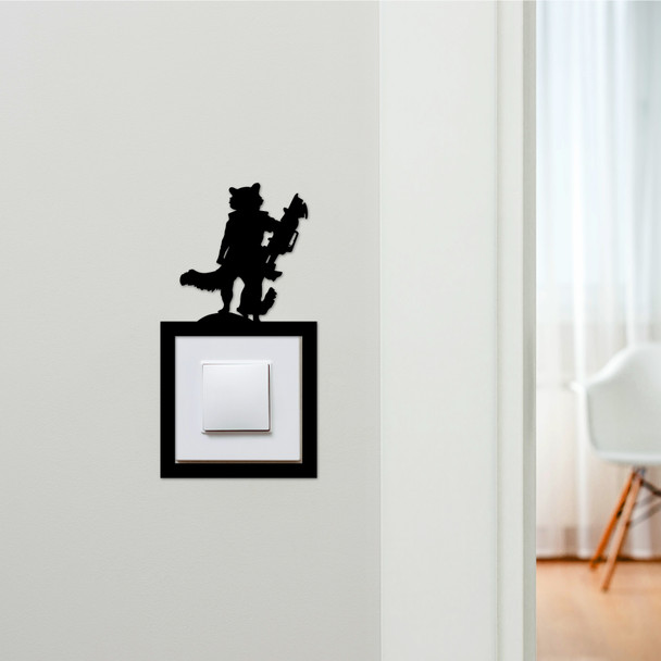 Light Switch Surround Rocket Raccoon Kids Room Decorative Switch Cover Frame
