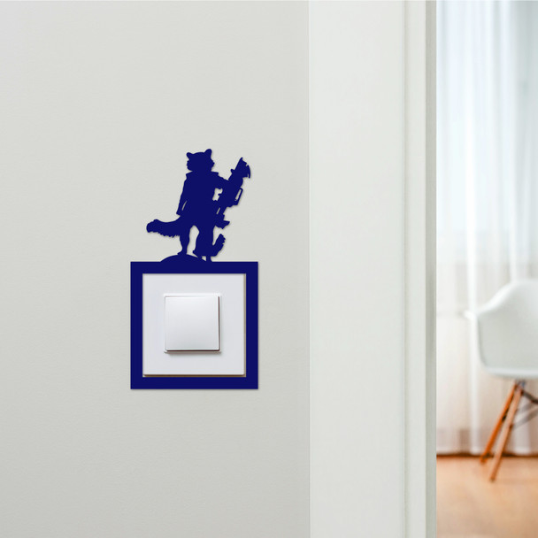 Light Switch Surround Rocket Raccoon Kids Room Decorative Switch Cover Frame