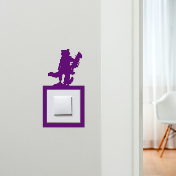 Light Switch Surround Rocket Raccoon Kids Room Decorative Switch Cover Frame